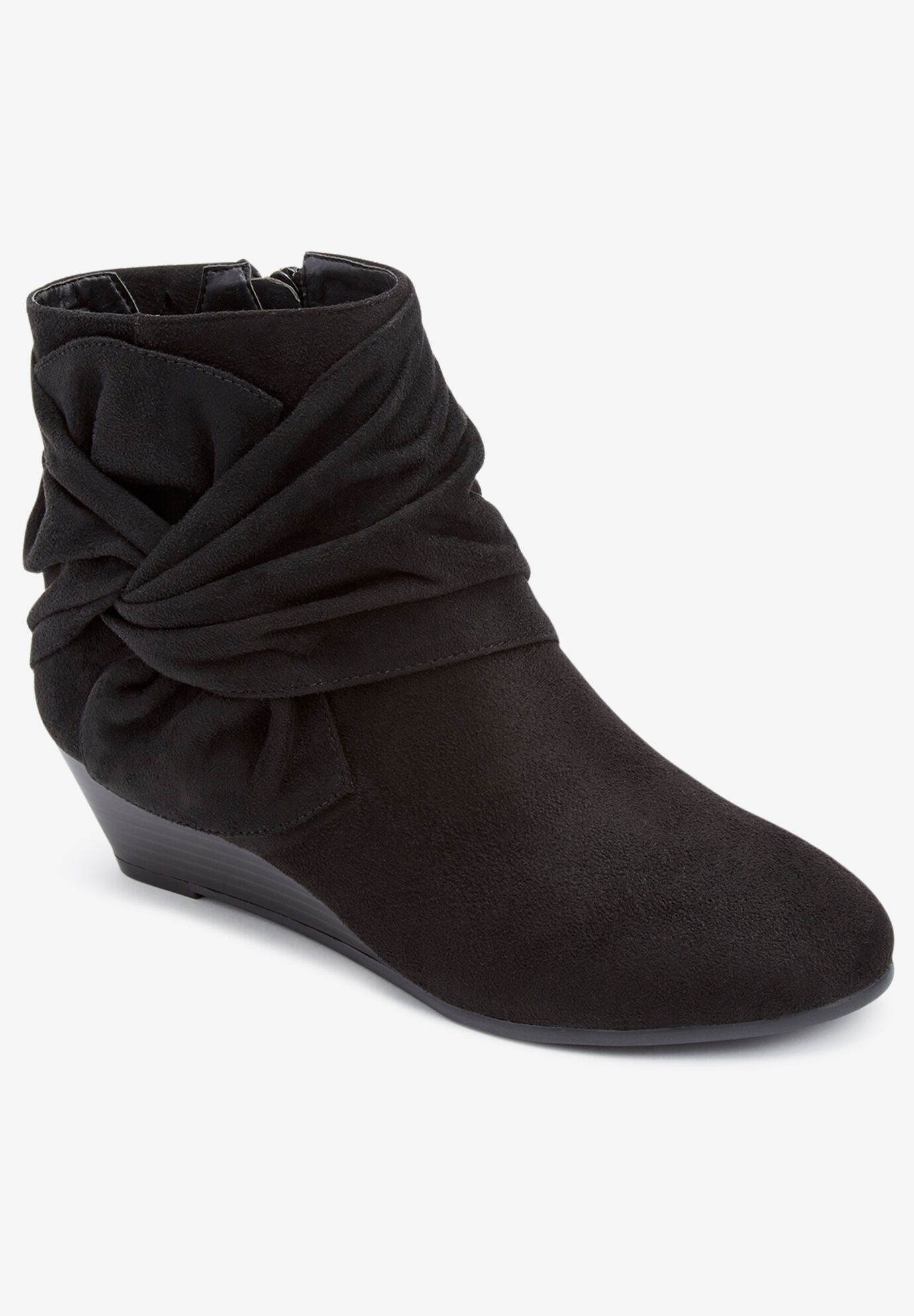 Woman within booties store
