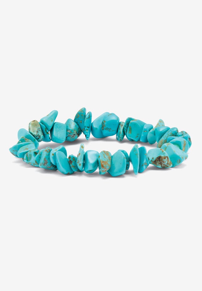 Genuine Blue Jasper Goldtone Necklace And Beaded Bracelet Set, 34 Inches, , alternate image number 12