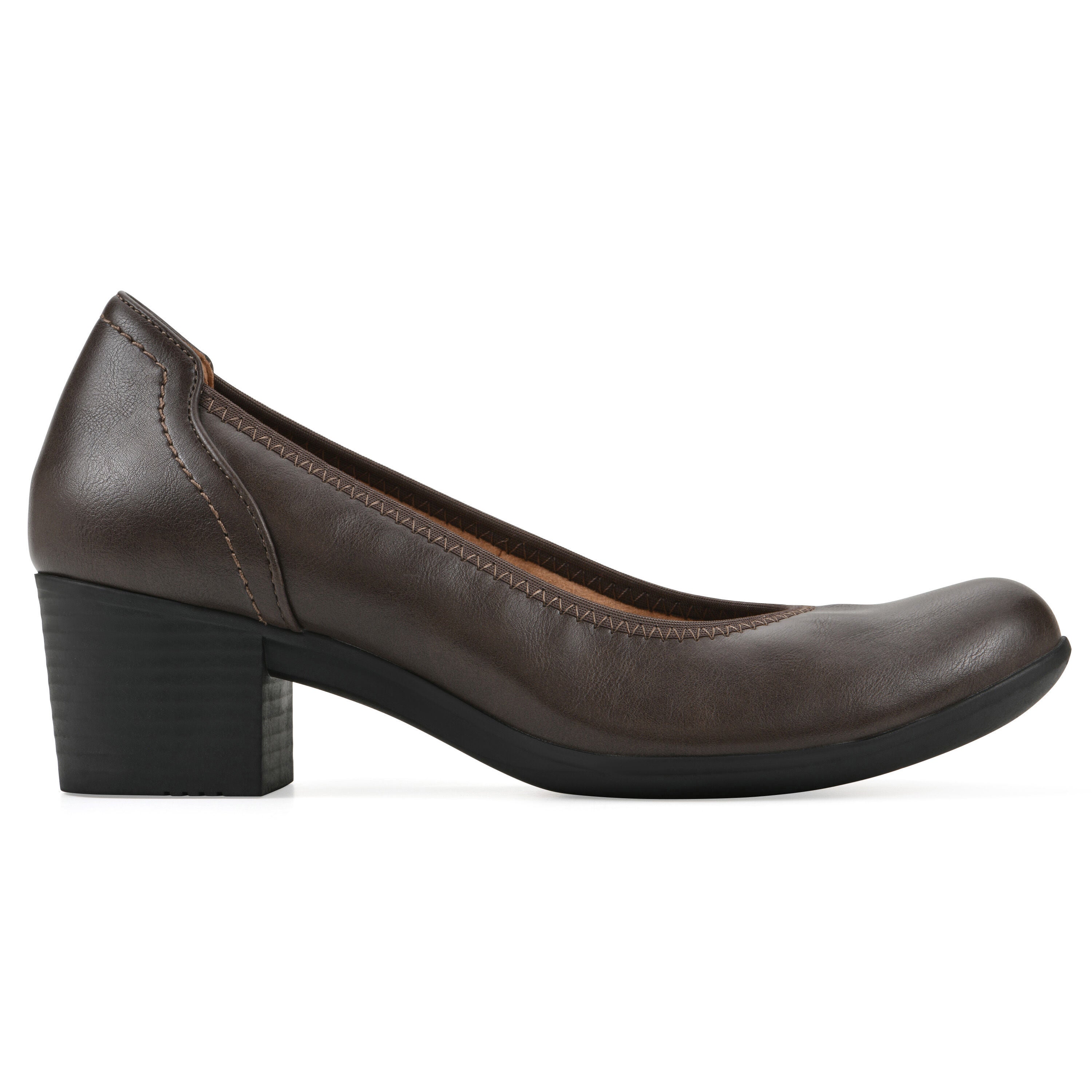 Tripton Block Heel Pump, BROWN, alternate image number 2