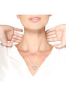 Sterling Silver 1.00 Cttw Diamond Heart Pendant Necklace, , alternate image number null