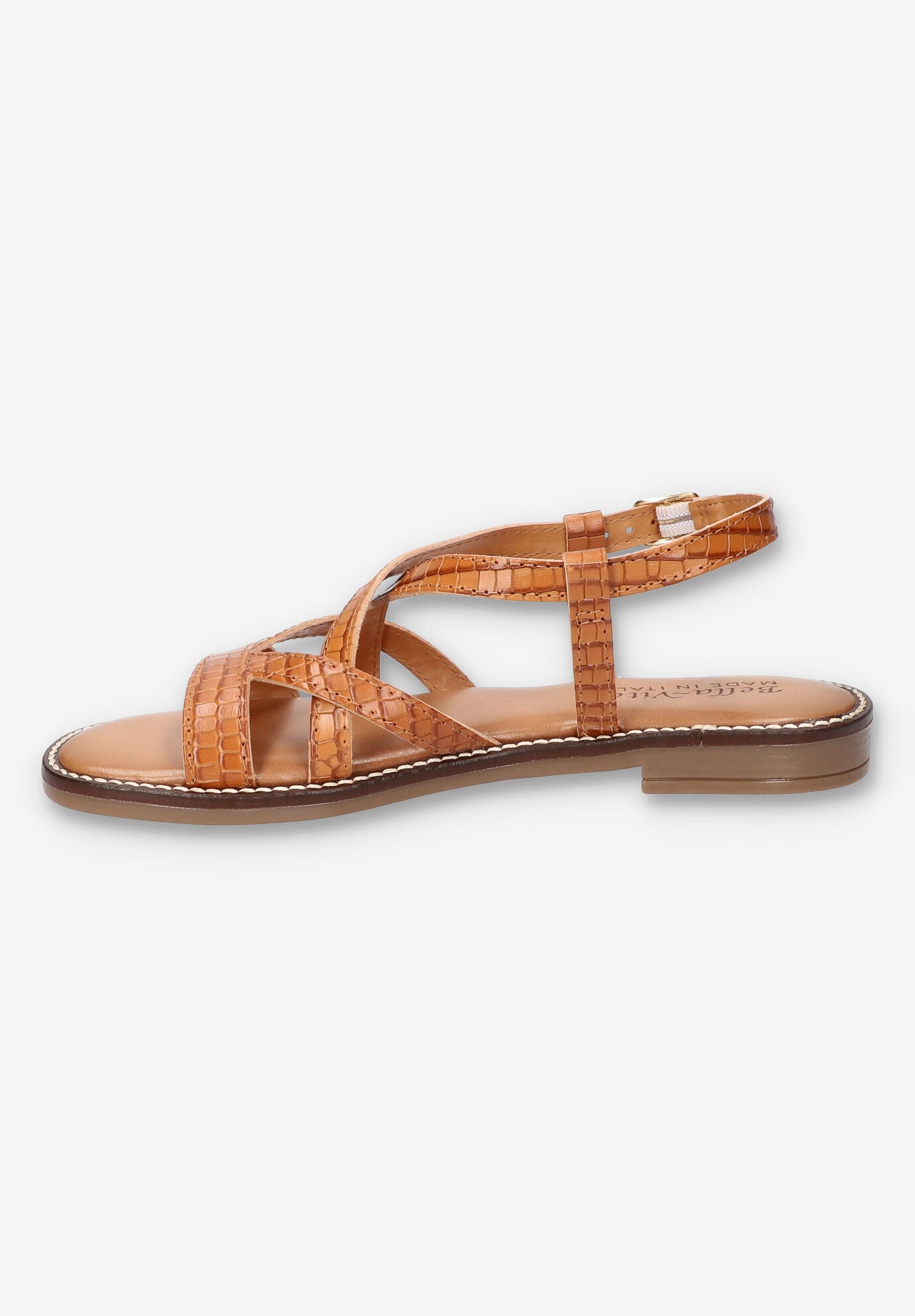 Tya-Italy Flat Sandal, NATURAL LEATHER, alternate image number 4