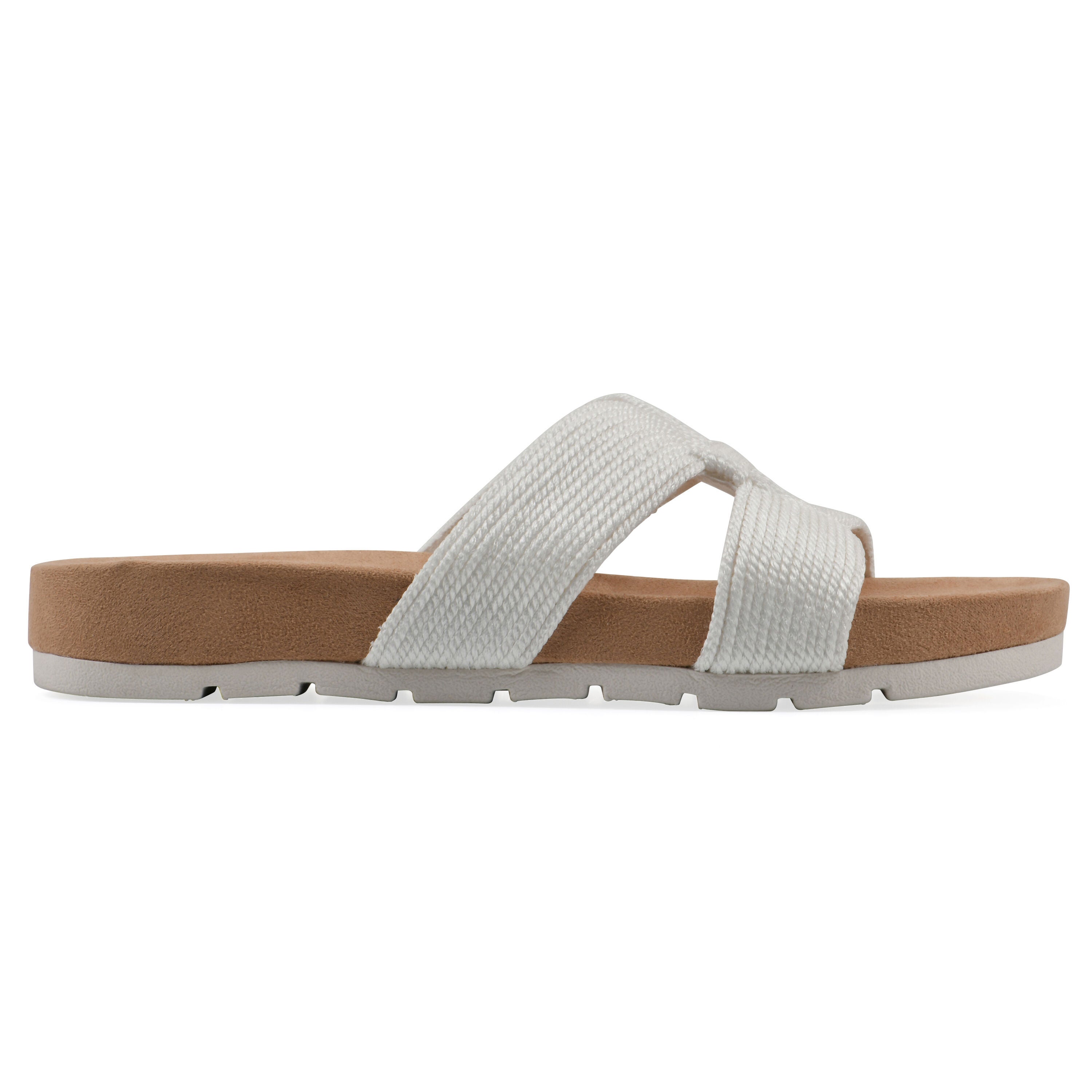 Tindra Slide Sandal, WHITE RAFFIA, alternate image number 2