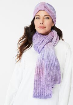 Ombre Knitted Headband and Scarf Set.