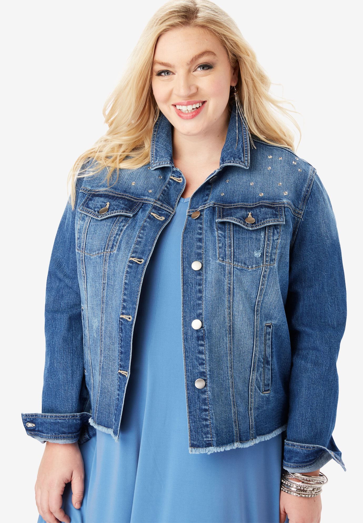 Rhinestone Denim Jacket | Woman Within