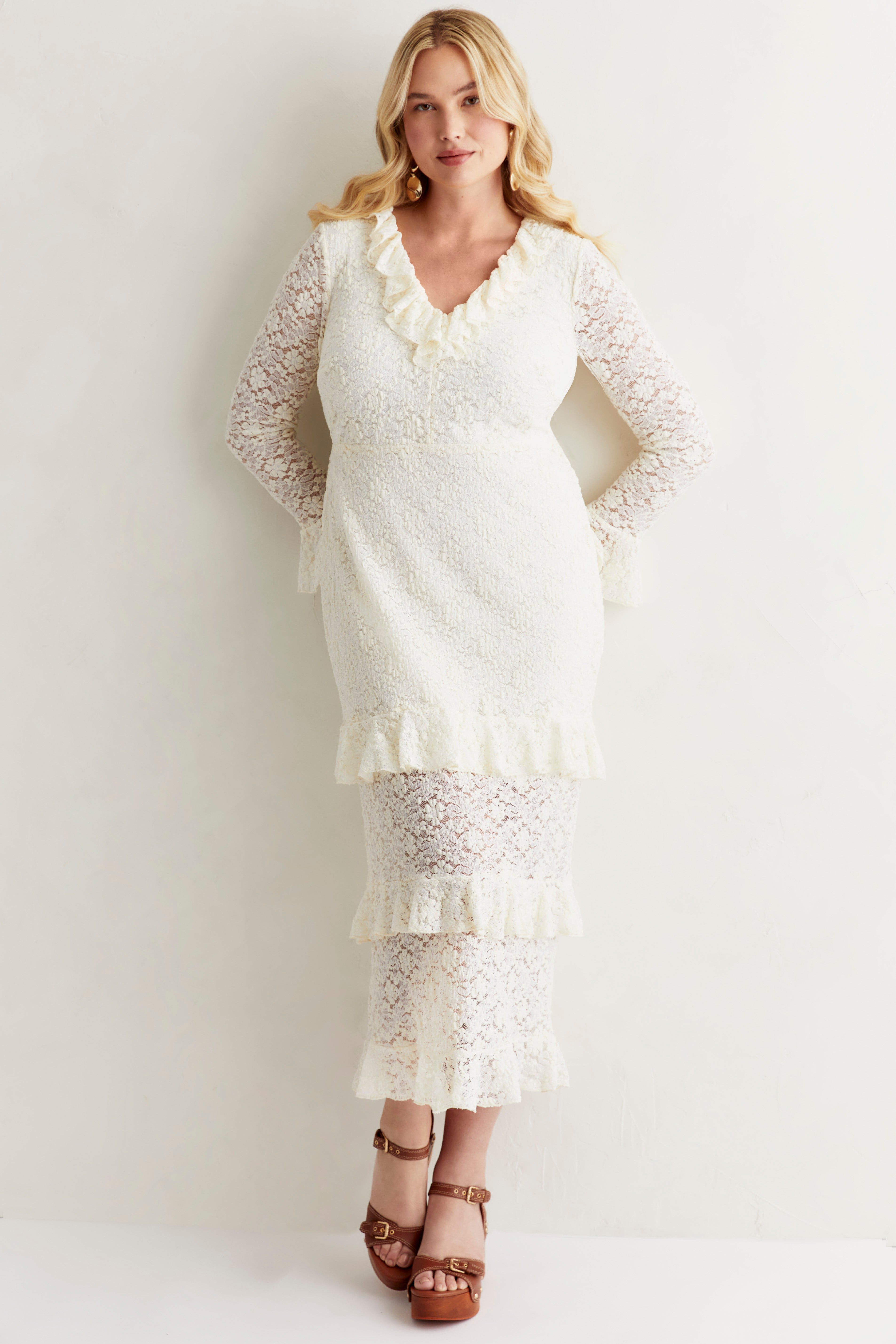 Ruffled Lace Maxi Dress