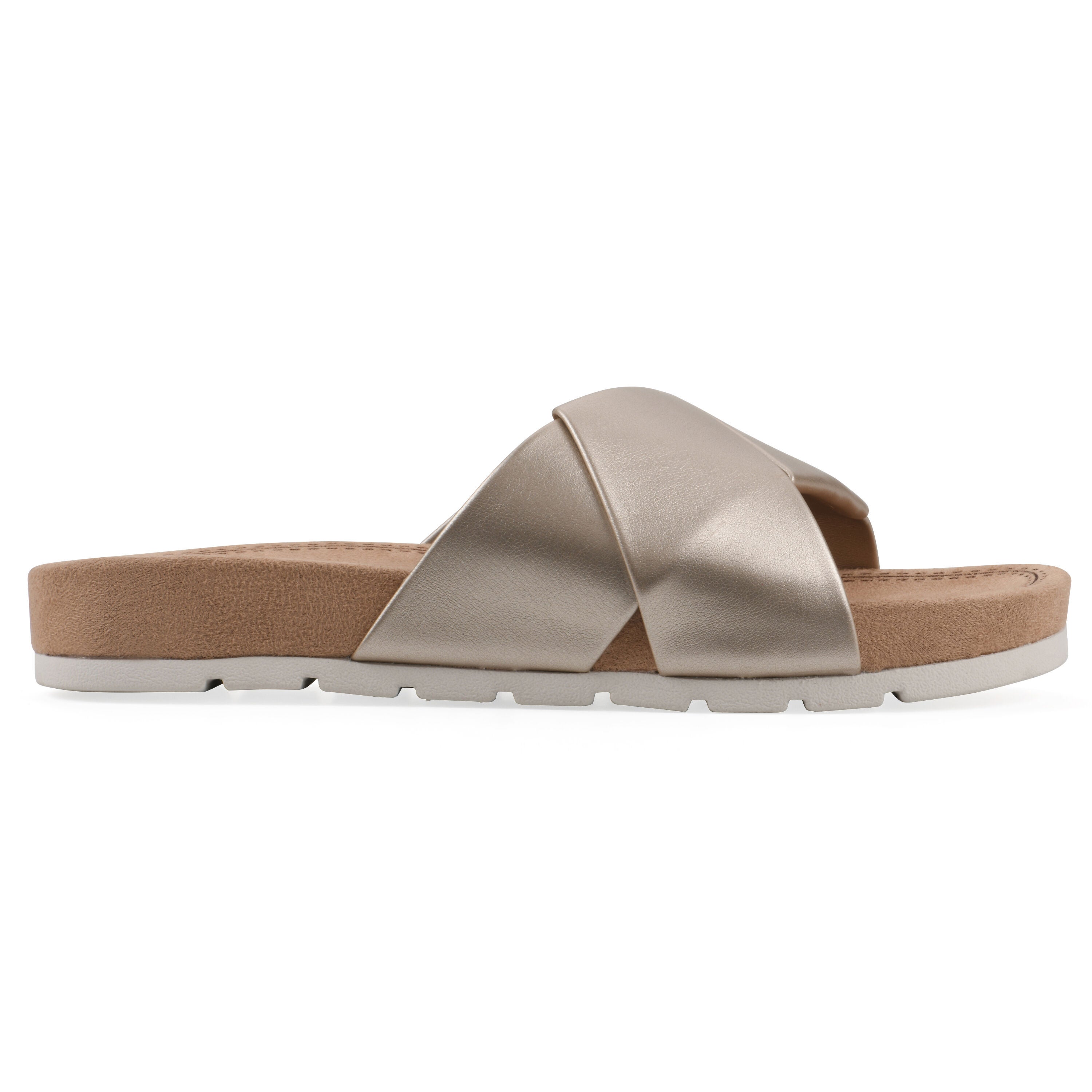 Tincie Slide Sandal, PALE GOLD METALLIC, alternate image number 2