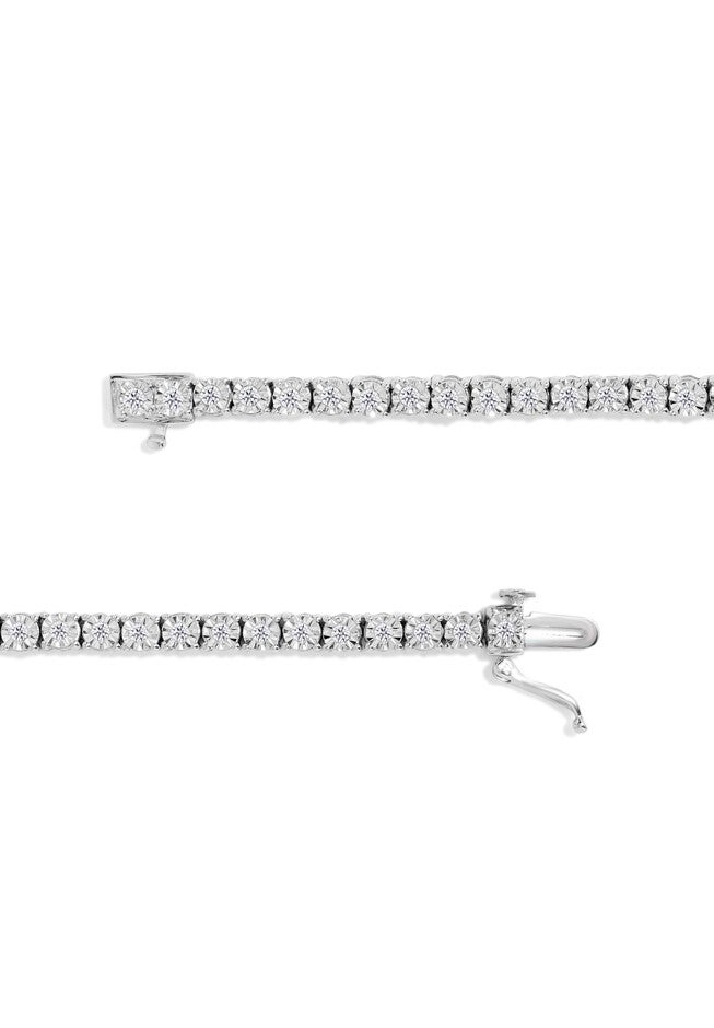 Silver 1.0 Cttw Miracle-Set Diamond Tennis Bracelet - 9 inches Inches, , alternate image number 2
