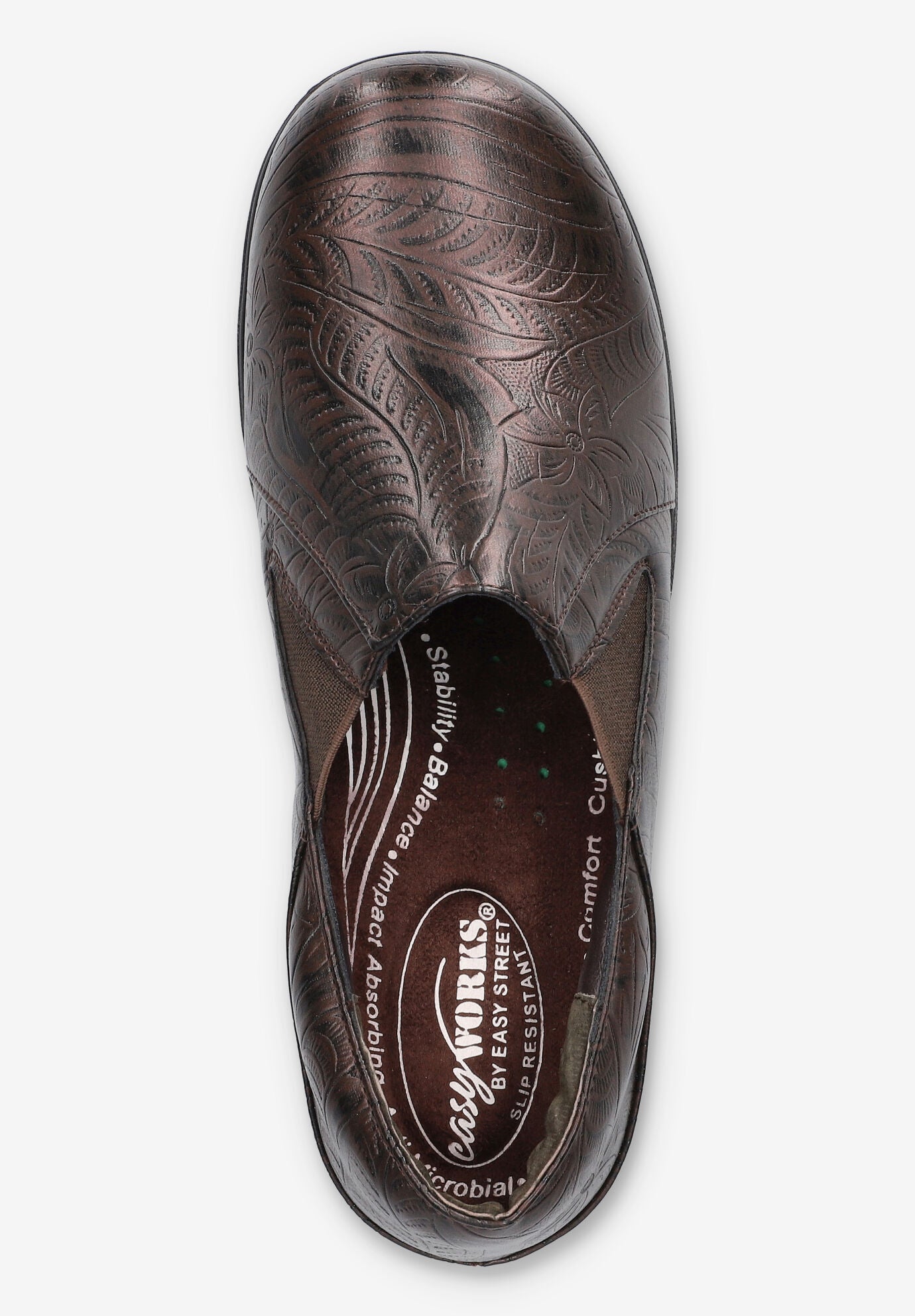 Domino Slip-Resistant Clog, BROWN TOOLED, alternate image number 6