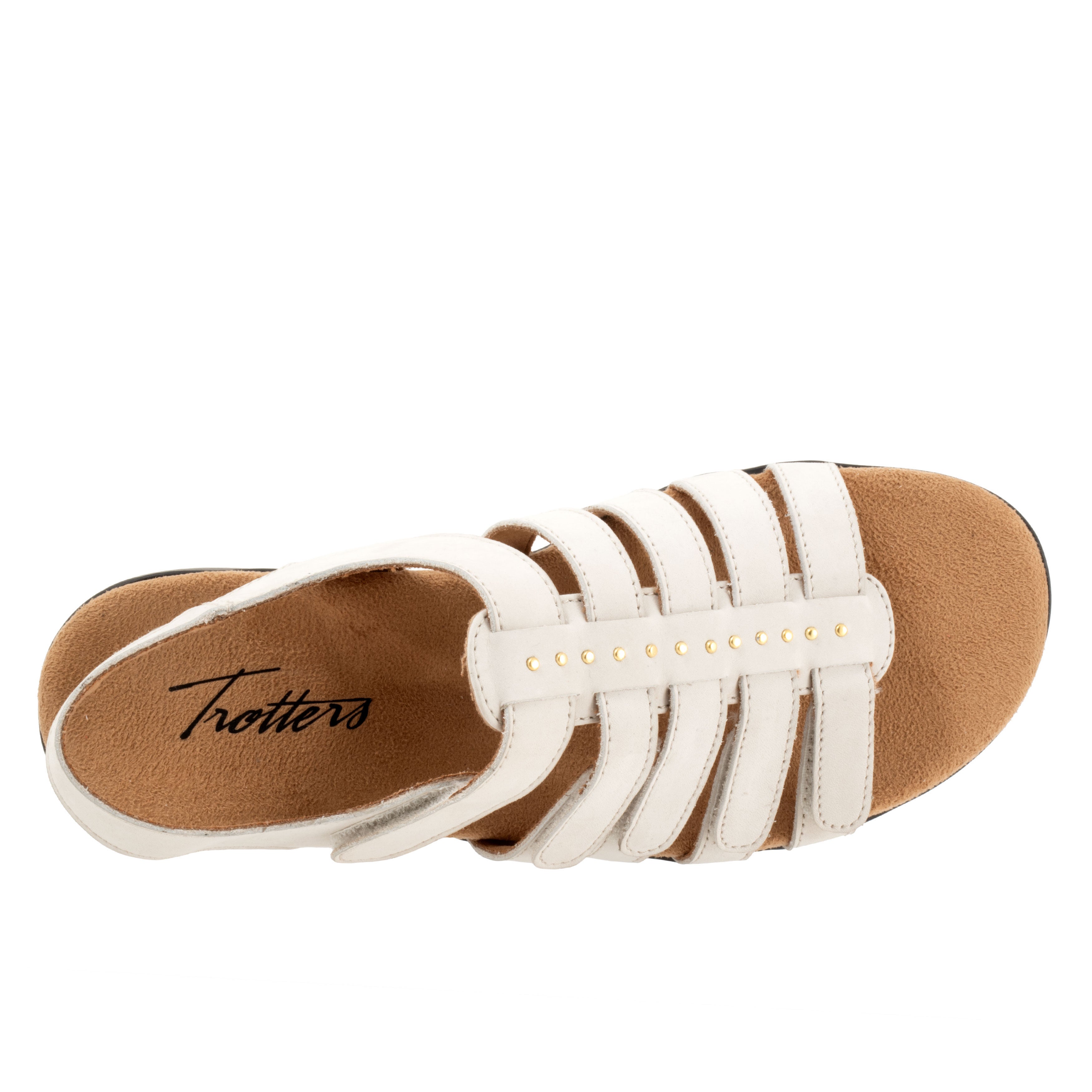 Riki Studs Sandal, WHITE NUBUCK, alternate image number 3