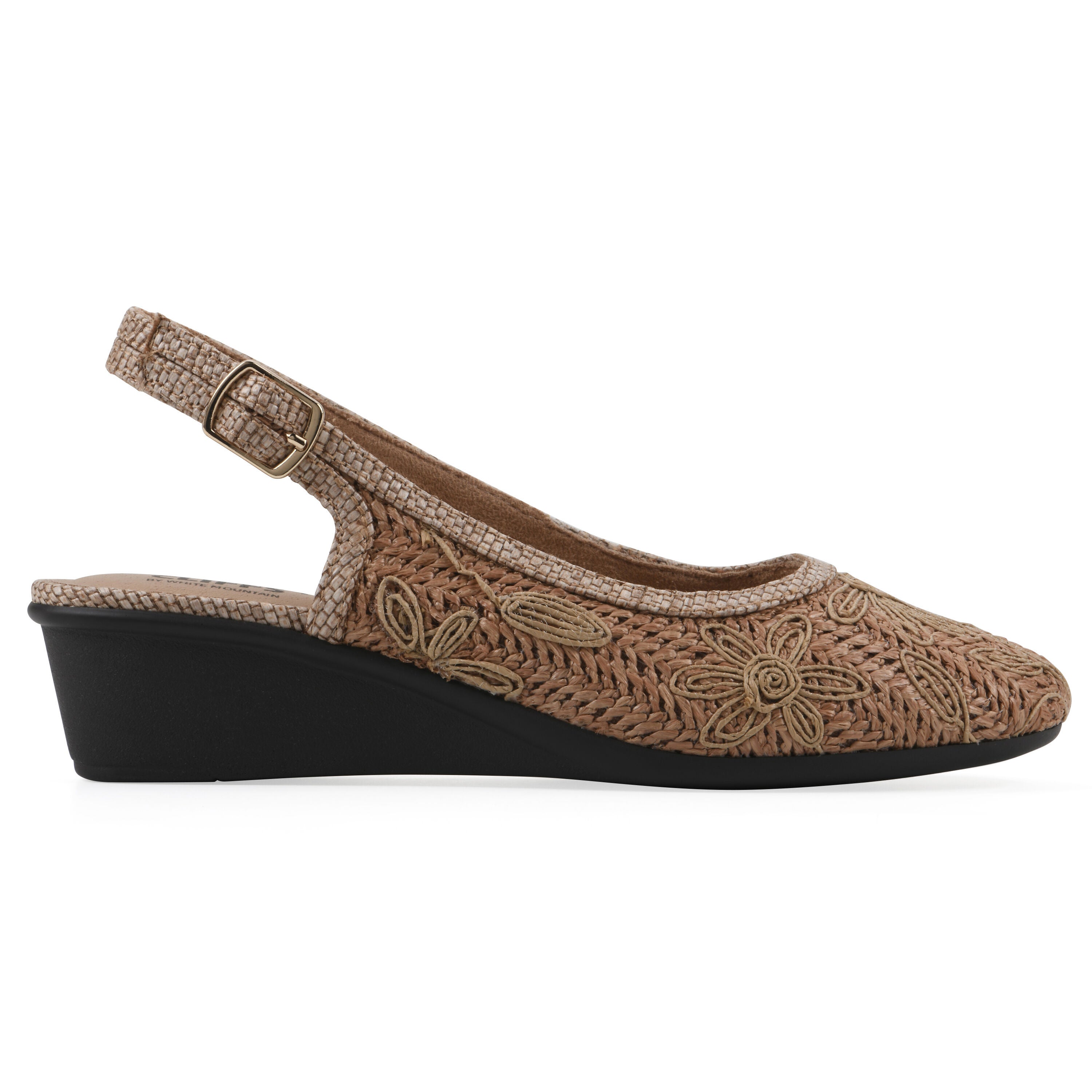 Boris Slingback Wedge, COGNAC FABRIC, alternate image number 2