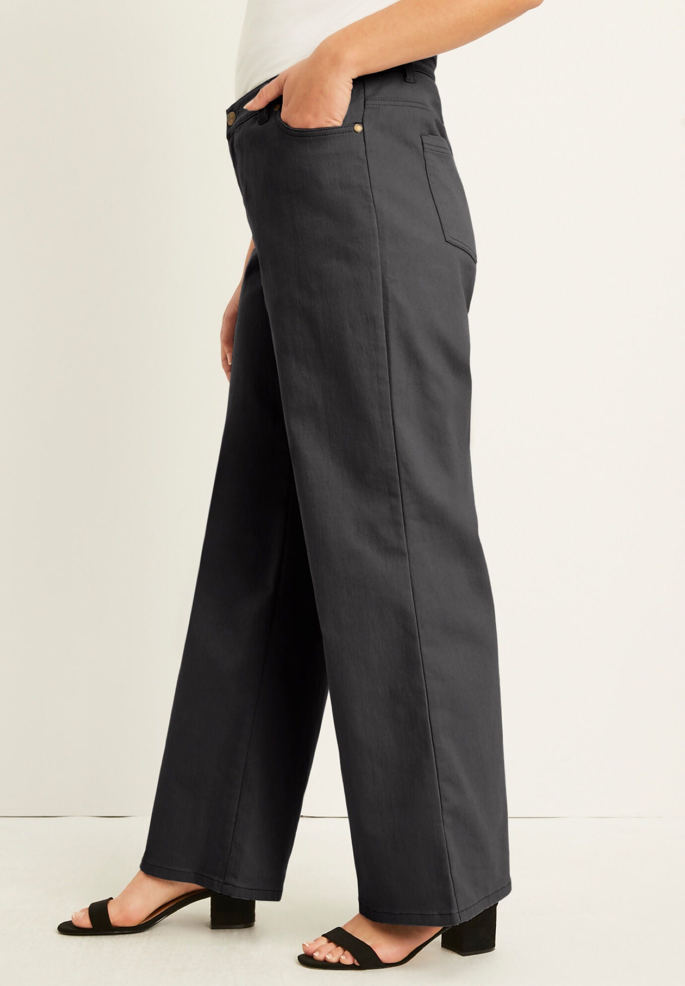 WideLeg Jeans June Fit, 31" Inseam, Medium Blue Woman Within