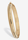 Yellow Gold Plated Sterling Silver Beaded Edge Bangle Bracelet 7.5 Inches Jewelry, GOLD, hi-res image number null