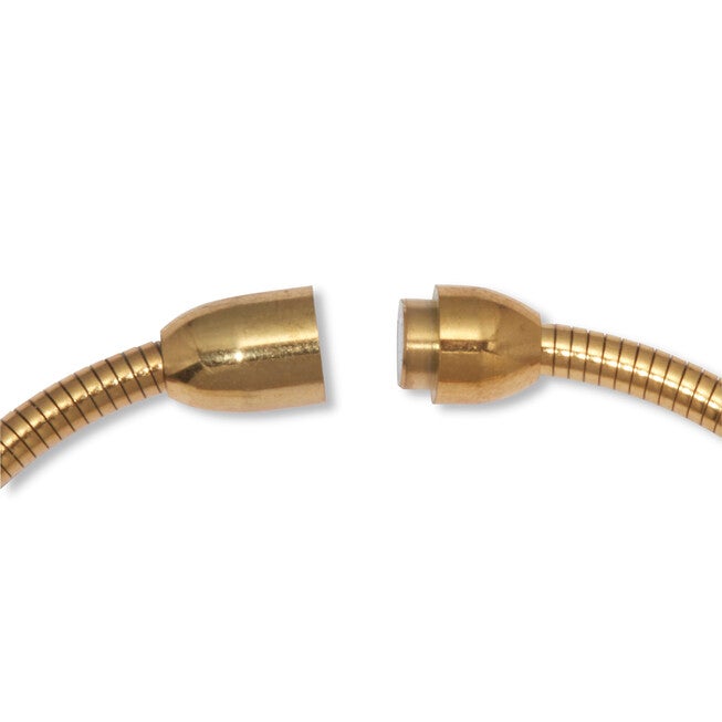 Round Crystal Gold Ion-Plated Stainless Steel Cross Charm Bracelet Set 7-inch, WHITE, alternate image number 3