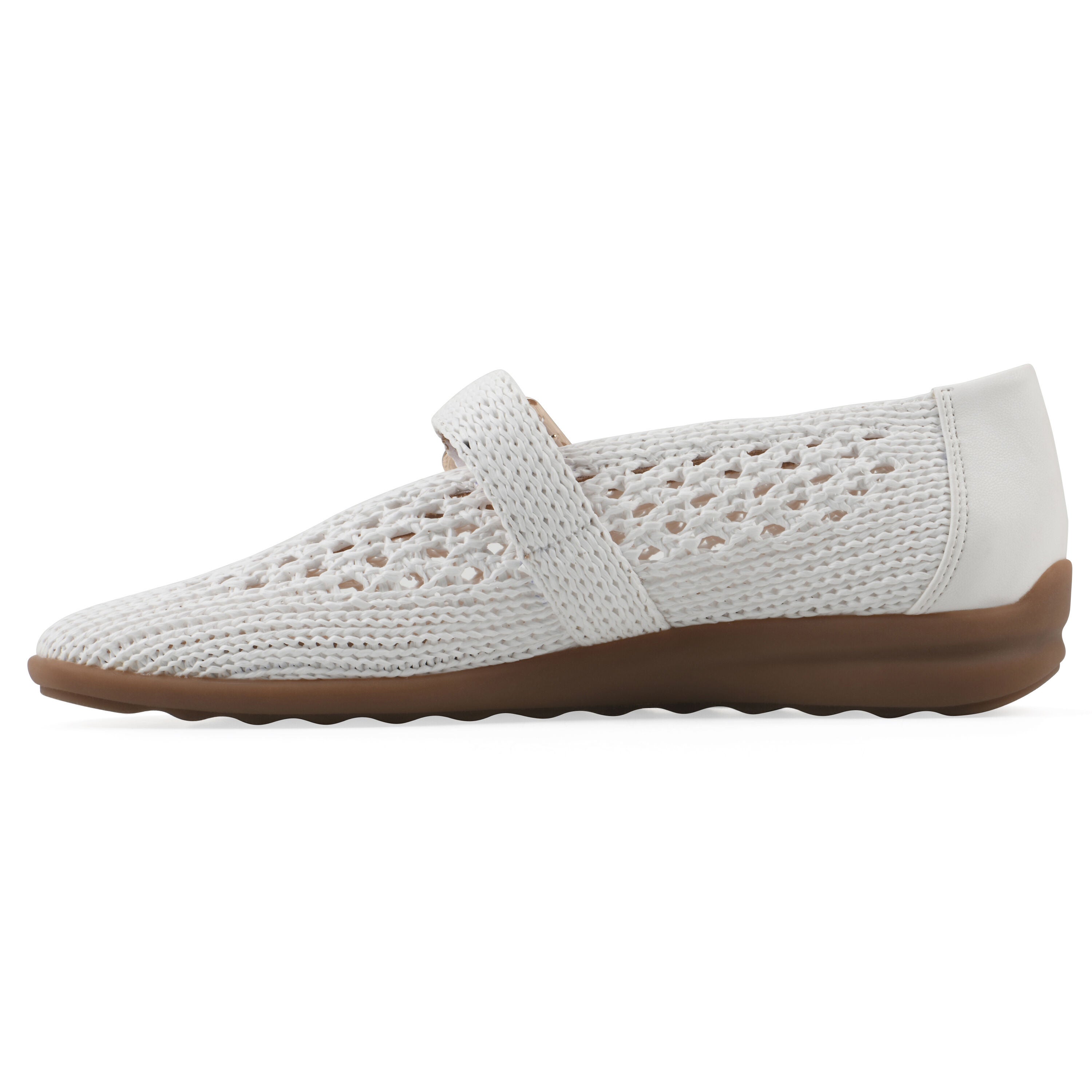 Cordette Mary Jane Flat, WHITE FABRIC, alternate image number 3