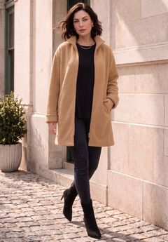 Plus Size Fleece Driving Coat