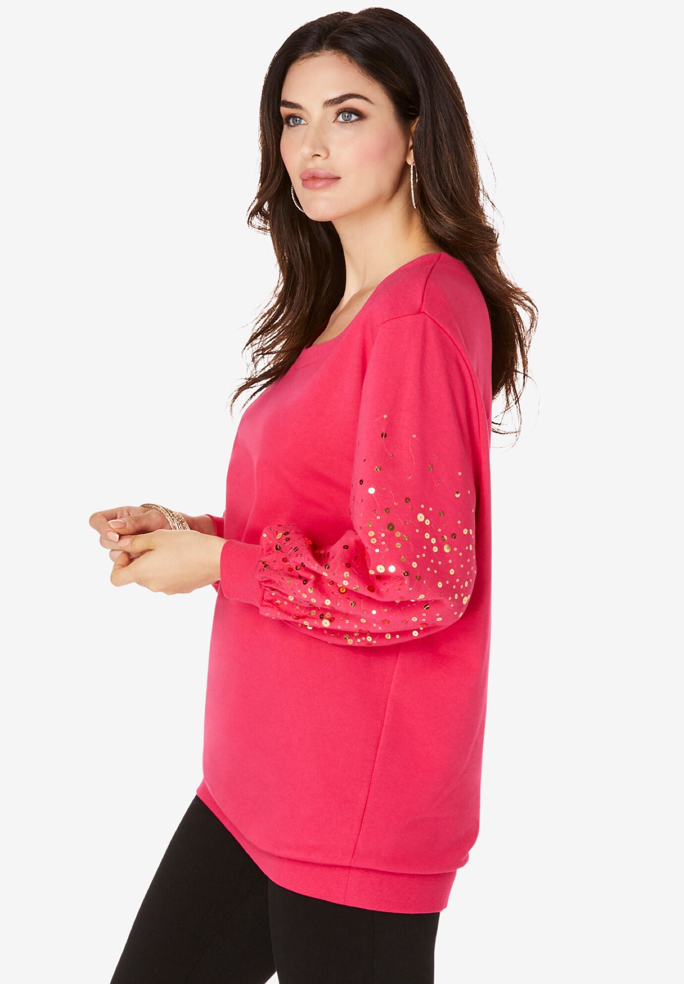 Embellished Sweatshirt Tunic, , alternate image number 2