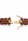 Gold & Silver Tennis Bracelet with Oval Garnet, , on-hover image number null