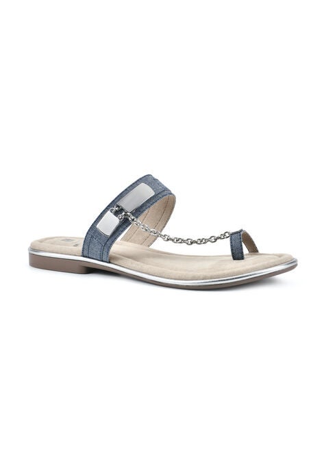 White Mountain Zoria Sandal, DENIM FABRIC, hi-res image number null