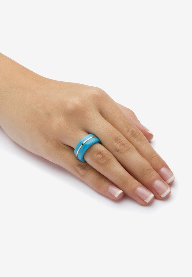 14K Turquoise Gold Ring Band, , alternate image number 2