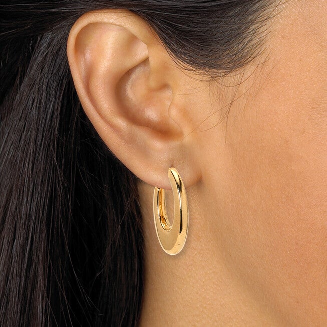 Yellow Gold Ion-Plated Stainless Steel Hoop Earrings, 3-Pair Set, GOLD, alternate image number 3