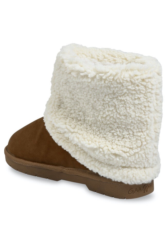 Faux Suede With Berber Cuff Ankle Boot, , on-hover image number 1