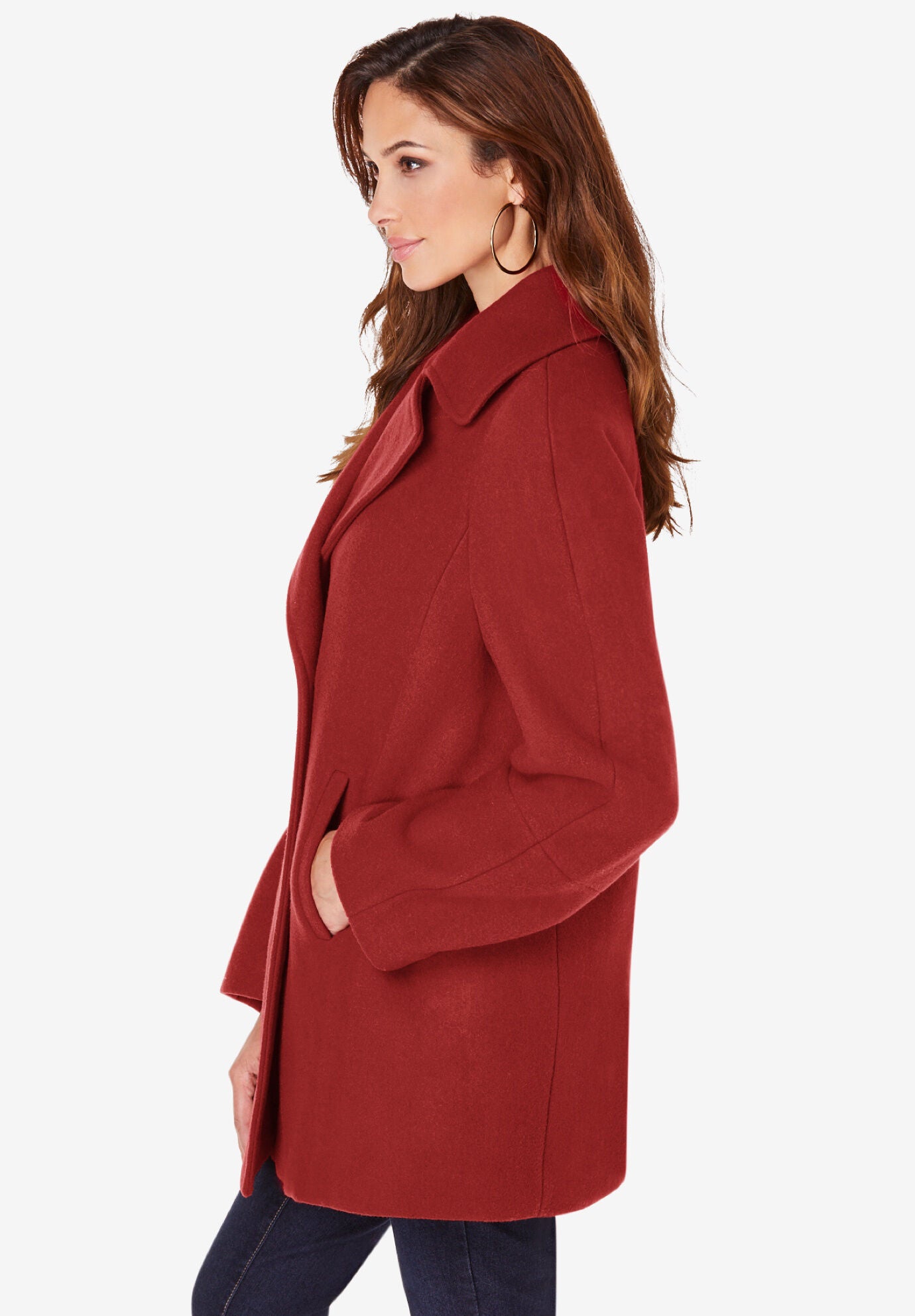 Woman within peacoat outlet