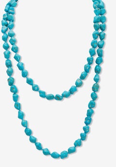 Genuine Turquoise Endless Necklace, 48 Inches