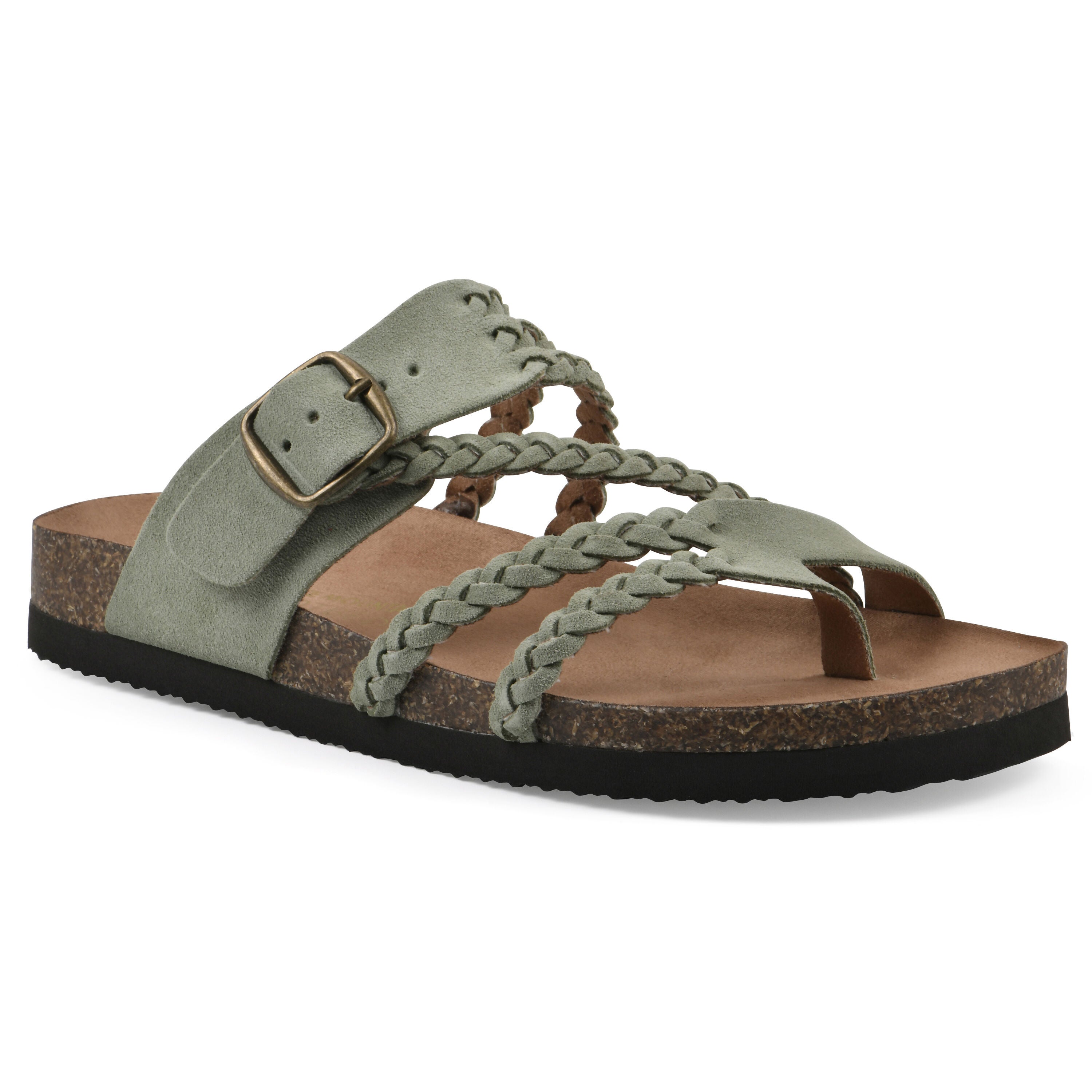 Hayleigh Footbeds Sandal, SAGE GREEN SUEDE, hi-res image number 0