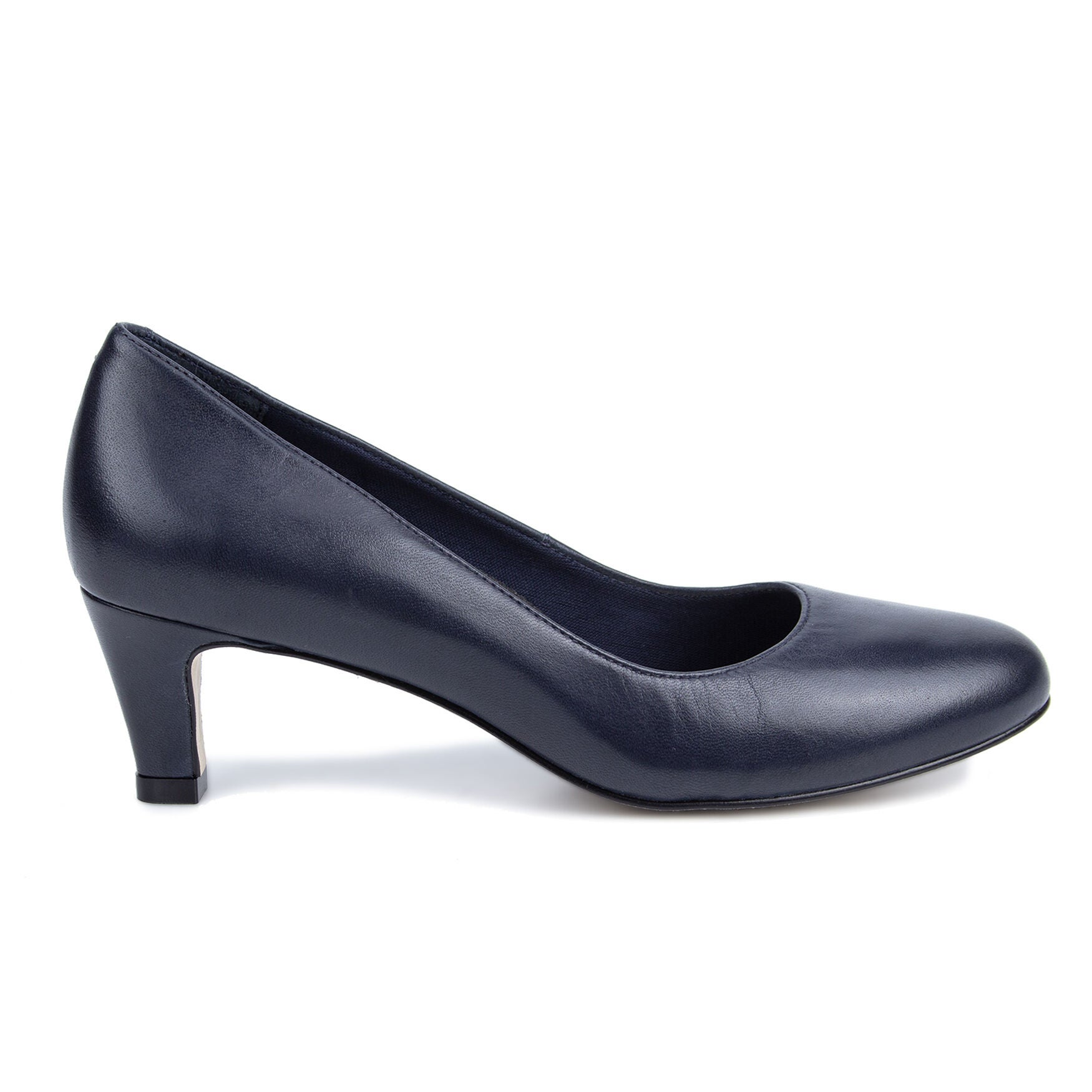 Joy II Round Toe Pump, NAVY BLUE LEATHER, alternate image number 2