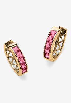 Birthstone Gold-Plated Huggie Earrings