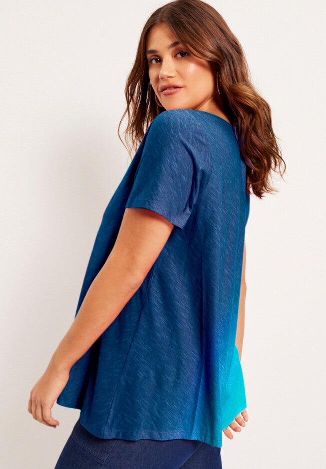 V-Neck Ombre Tee, , alternate image number null