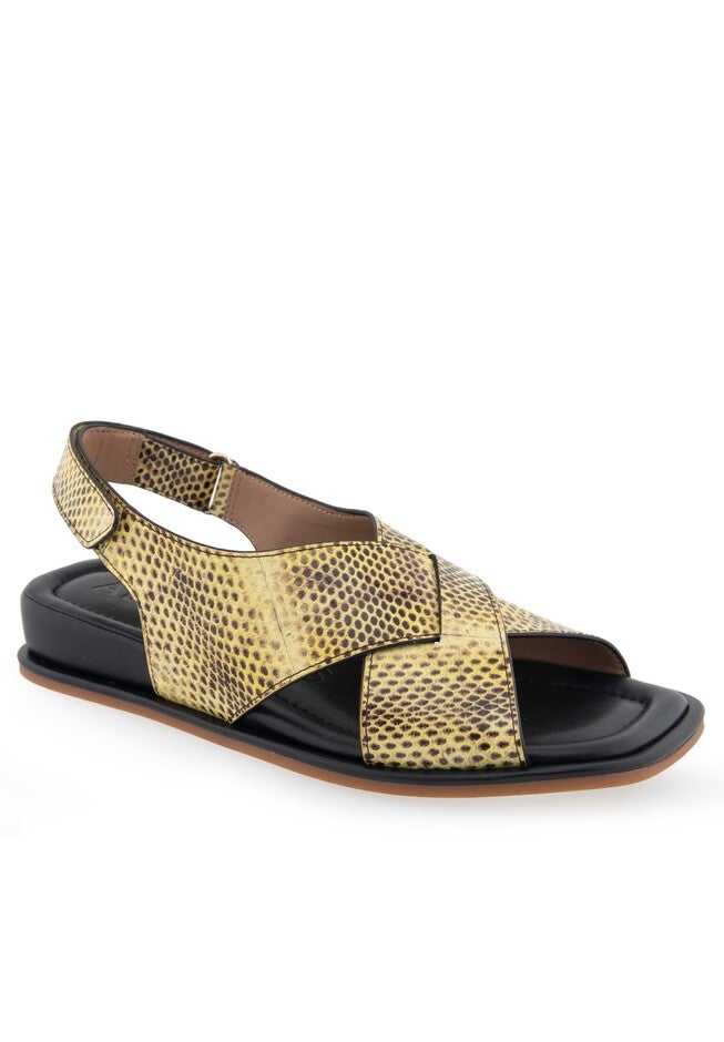 Bron Sandal, GREEN SNAKE LEATHER, hi-res image number 0