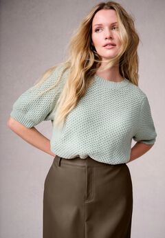 Puff-Sleeve Knit Sweater