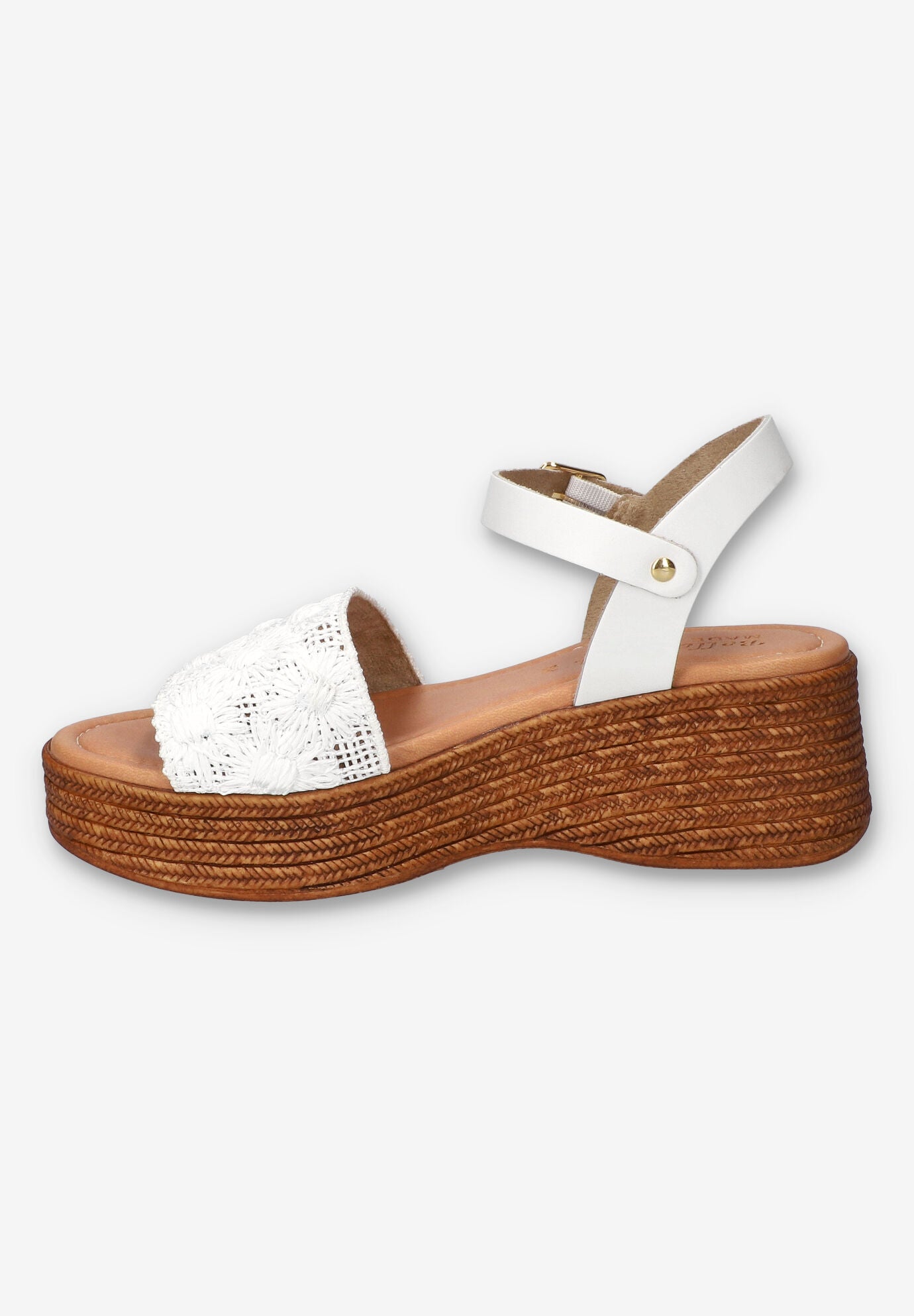 Kea-Italy Wedge Sandal, WHITE FLORAL, alternate image number 4