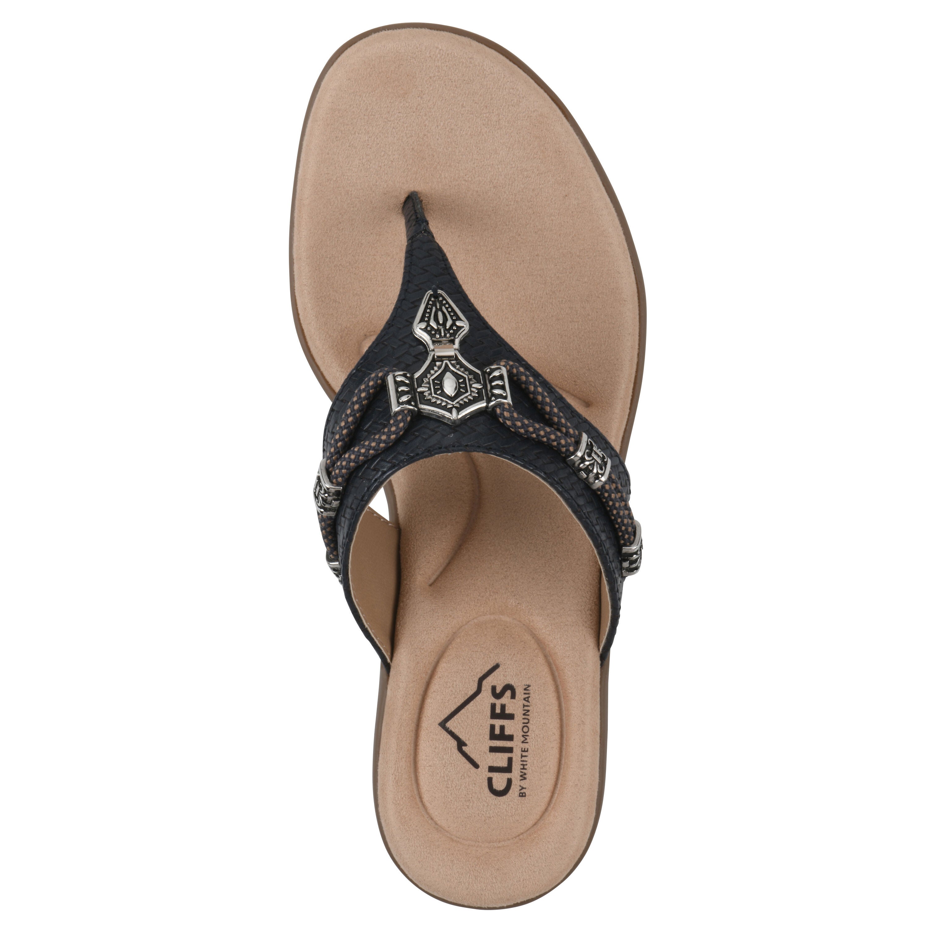 Bainah Thong Sandal, NAVY WOVEN, alternate image number 4