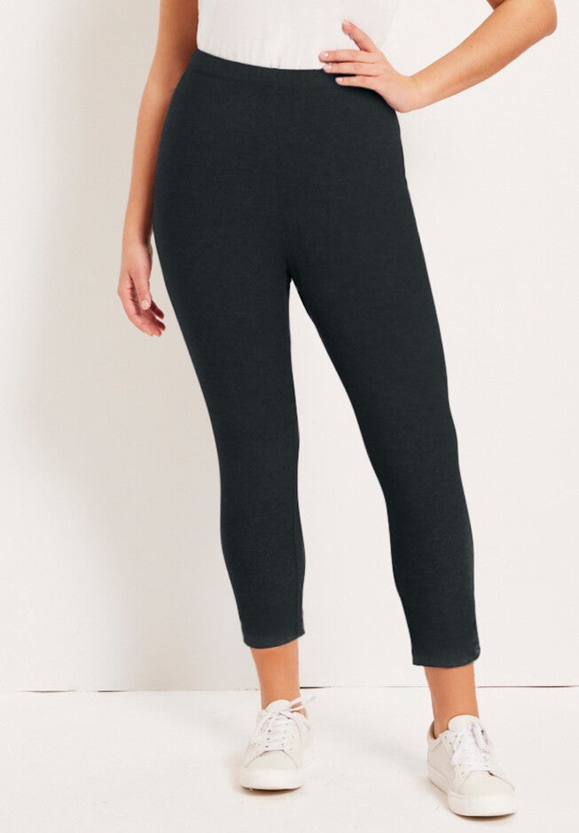 Essential Cropped Legging, HEATHER CHARCOAL, hi-res image number null