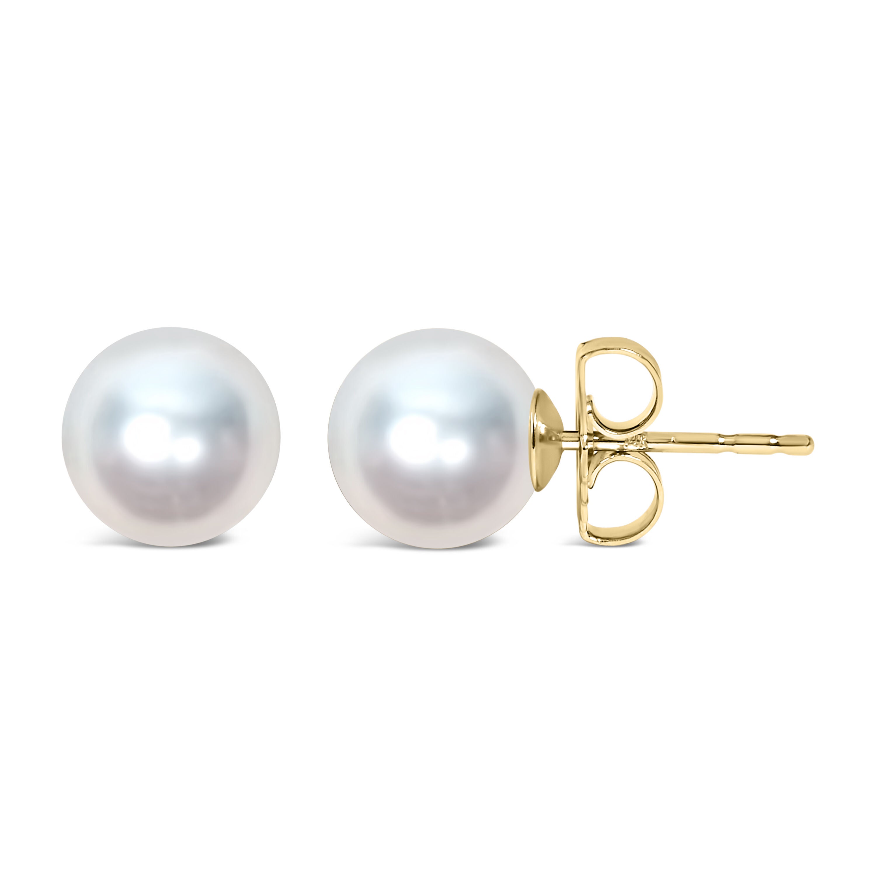 14K Gold Cultured Freshwater Pearl Solitaire Stud Earrings, YELLOW, hi-res image number 0