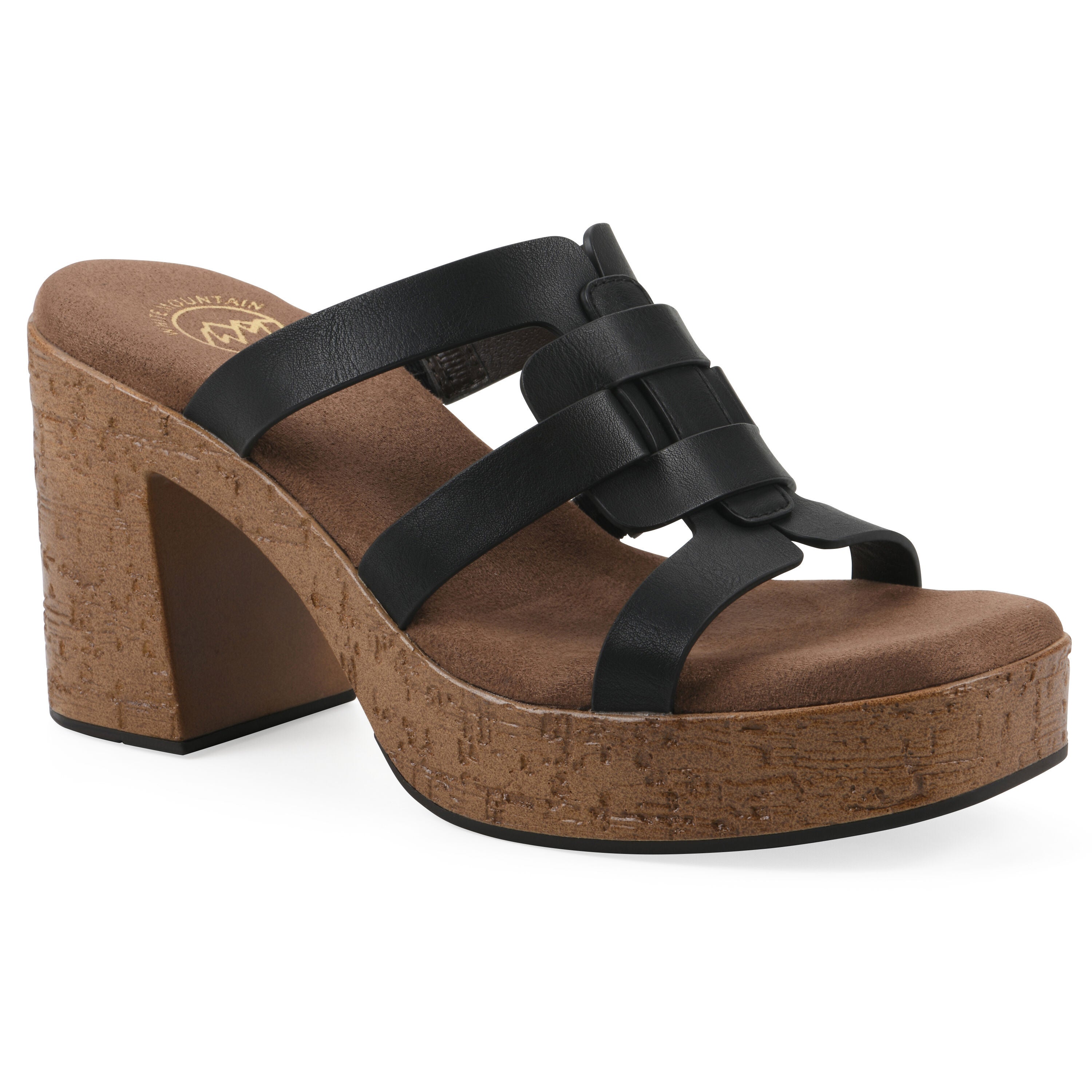 Barillo Platform Sandal, BLACK SMOOTH, hi-res image number 0