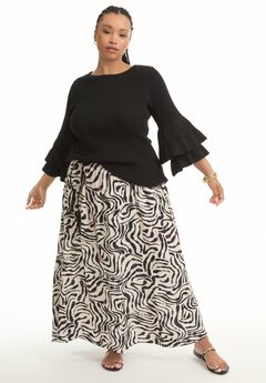 Ruffled Long-Sleeve Sweater