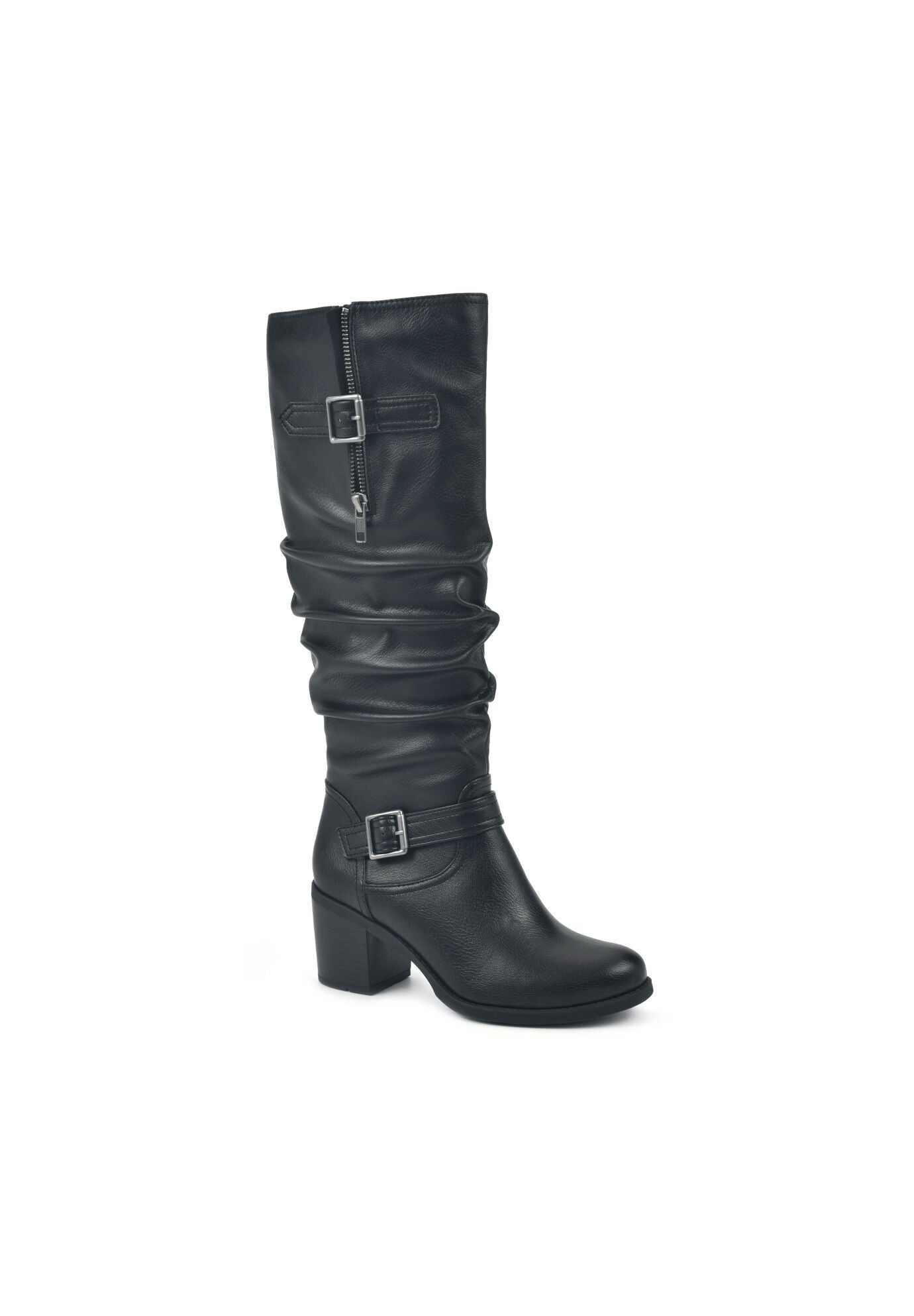 White Mountain Desirable Knee High Boot, BLACK TUMBLED SMOOTH, hi-res image number 0