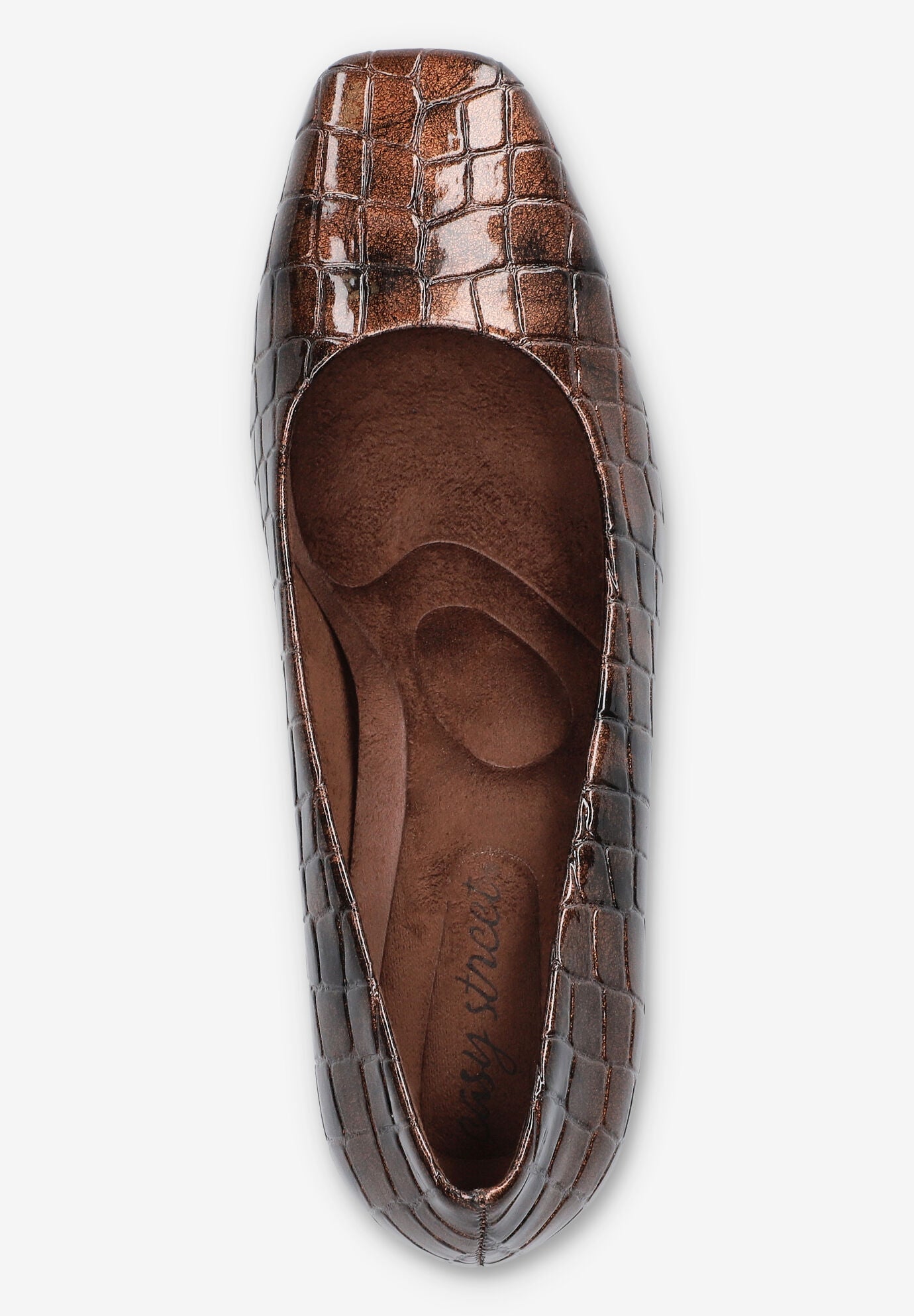 Poet Square Toe Pump, BRONZE PATENT CROCO, alternate image number 6