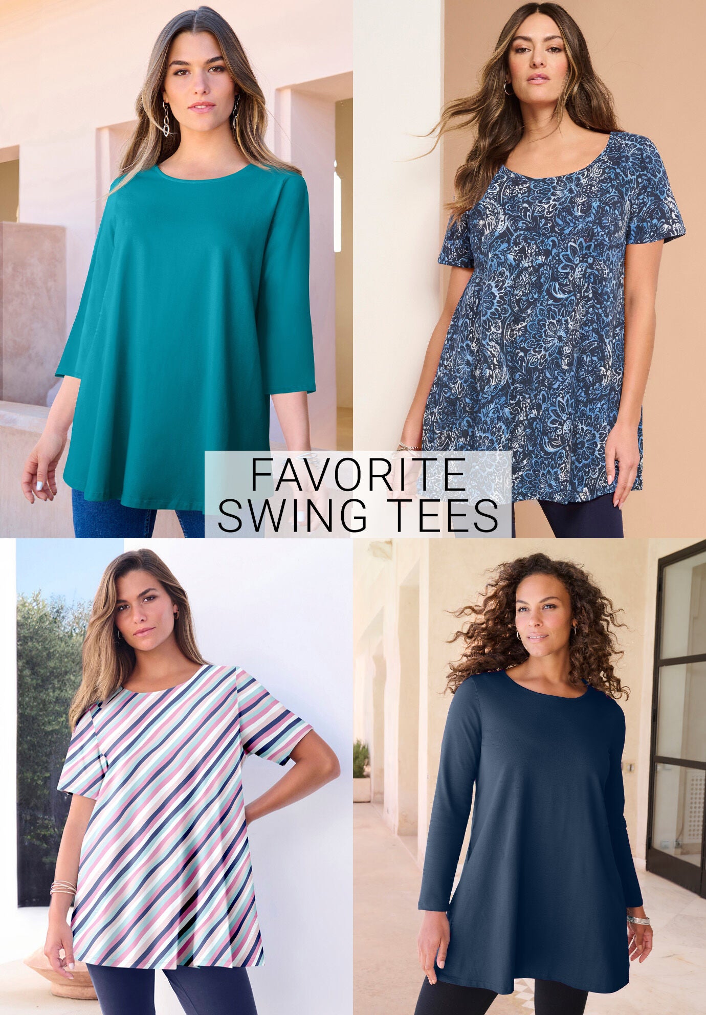 Plus Size Cotton Ultimate Scoopneck Swing Tunic, , alternate image number 7