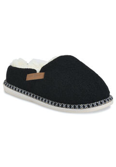 Textured Knit Clog With Fur Lining Slippers