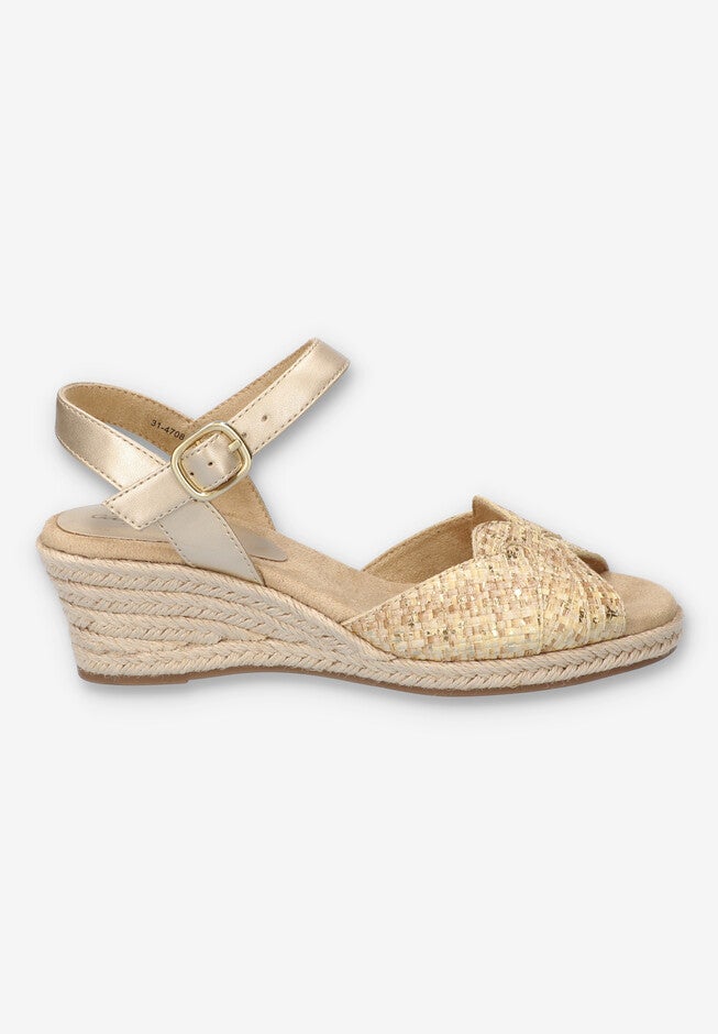 Miramar Espadrille Wedge Sandal, METALLIC WOVEN, alternate image number null