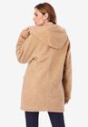 Hooded Textured Fleece Coat, , on-hover image number null