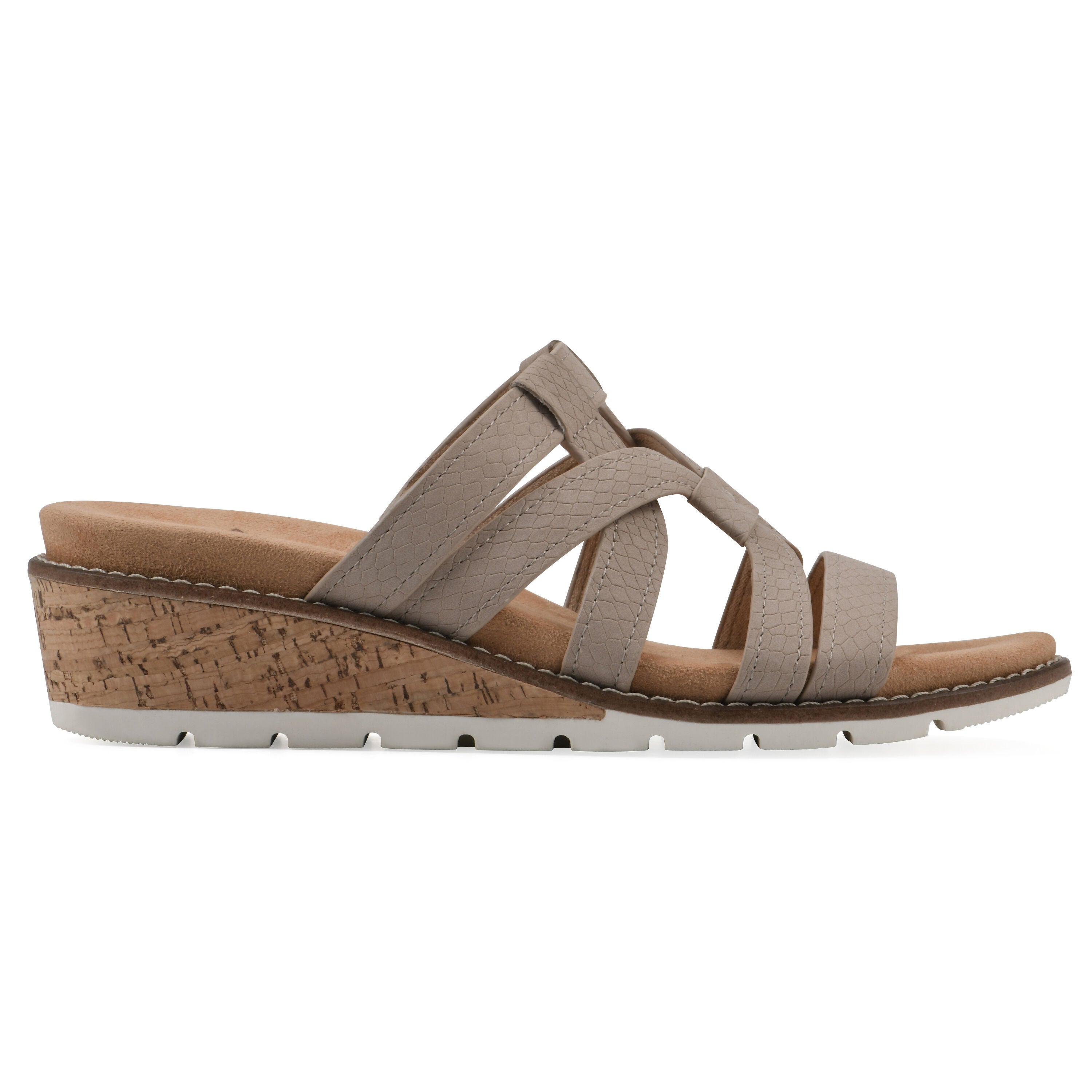 Tinisha Wedge Sandal, TAUPE EMBOSSED, alternate image number 2