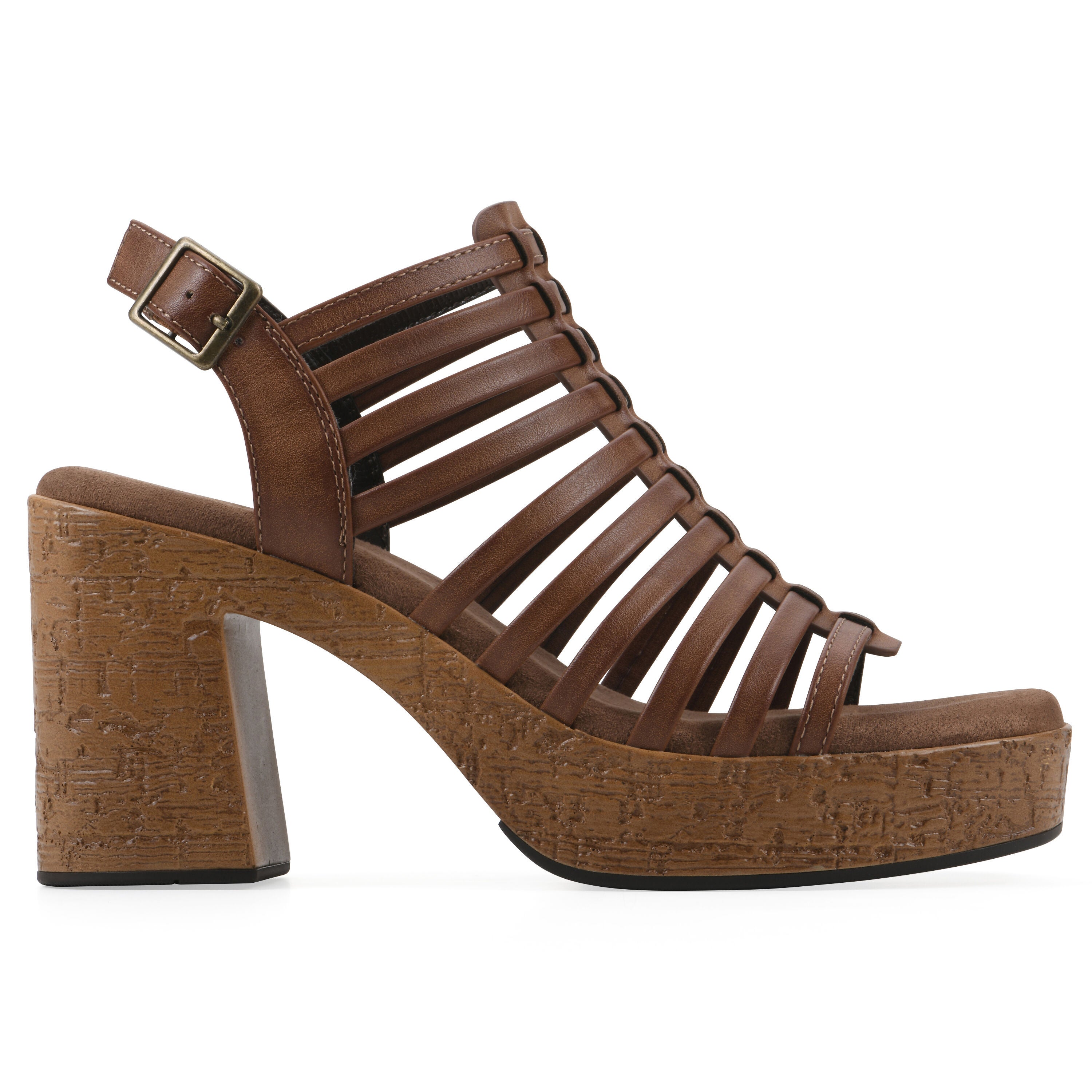 Barbea Platform Sandal, DARK TAN, alternate image number 2