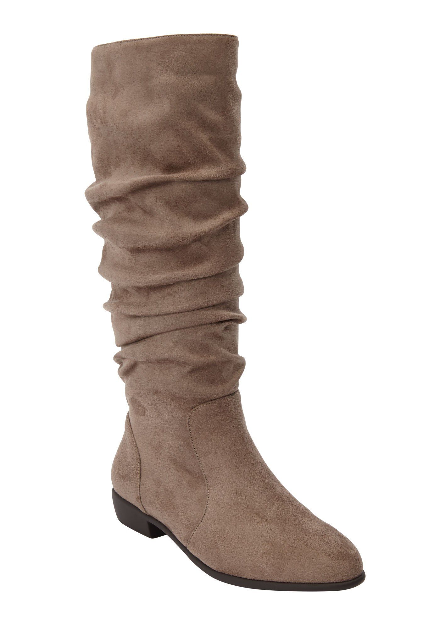 The Shelly Tall Wide Calf Boot By Comfortview, DARK TAUPE, hi-res image number 0