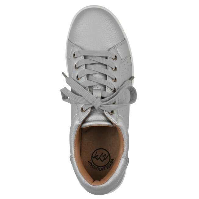 Uniform Lace Up Sneaker, SILVER SMOOTH, alternate image number 4