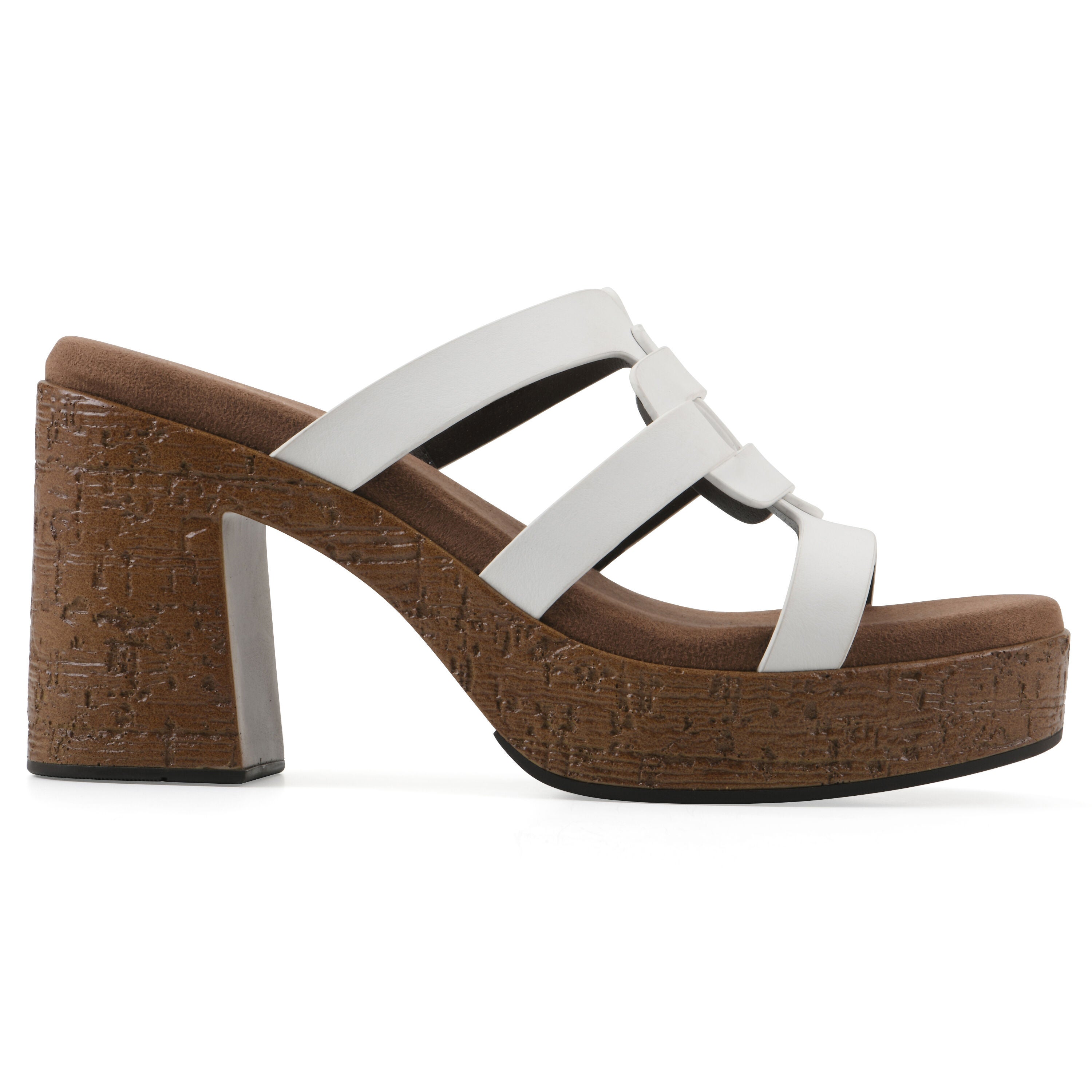 Barillo Platform Sandal, WHITE SMOOTH, alternate image number 2